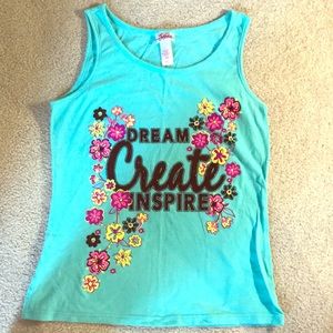Blue flower tank top